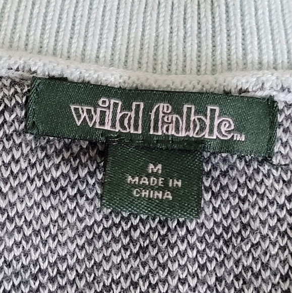 Wild Fable Women's Sleeveless Jacquard Floral Midi Sweater Dress Blue/Green Sz - Picture 9 of 10